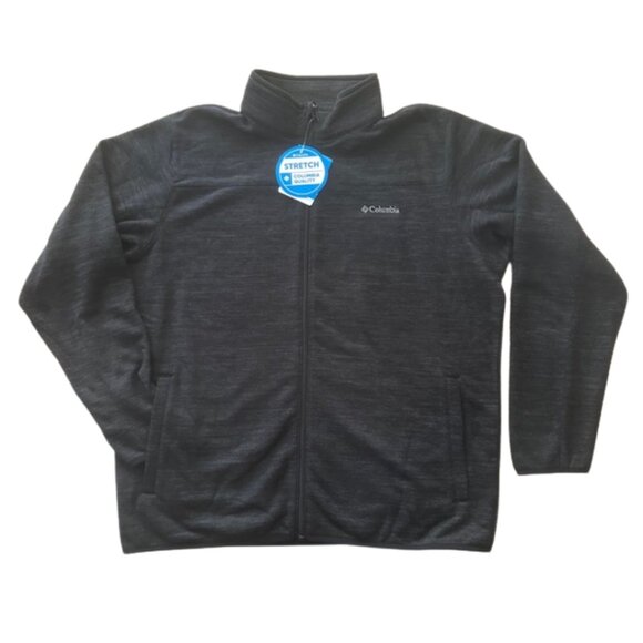 NWT Columbia Men's Birch Woods Full Zip Fleece Jacket In Black (Charcoal) Size M - Picture 2 of 10